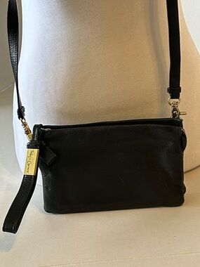 FOLEY & CORINNA BLACK SOFT LEATHER TRANSITION FROM CROSSBODY TO CLUTCH